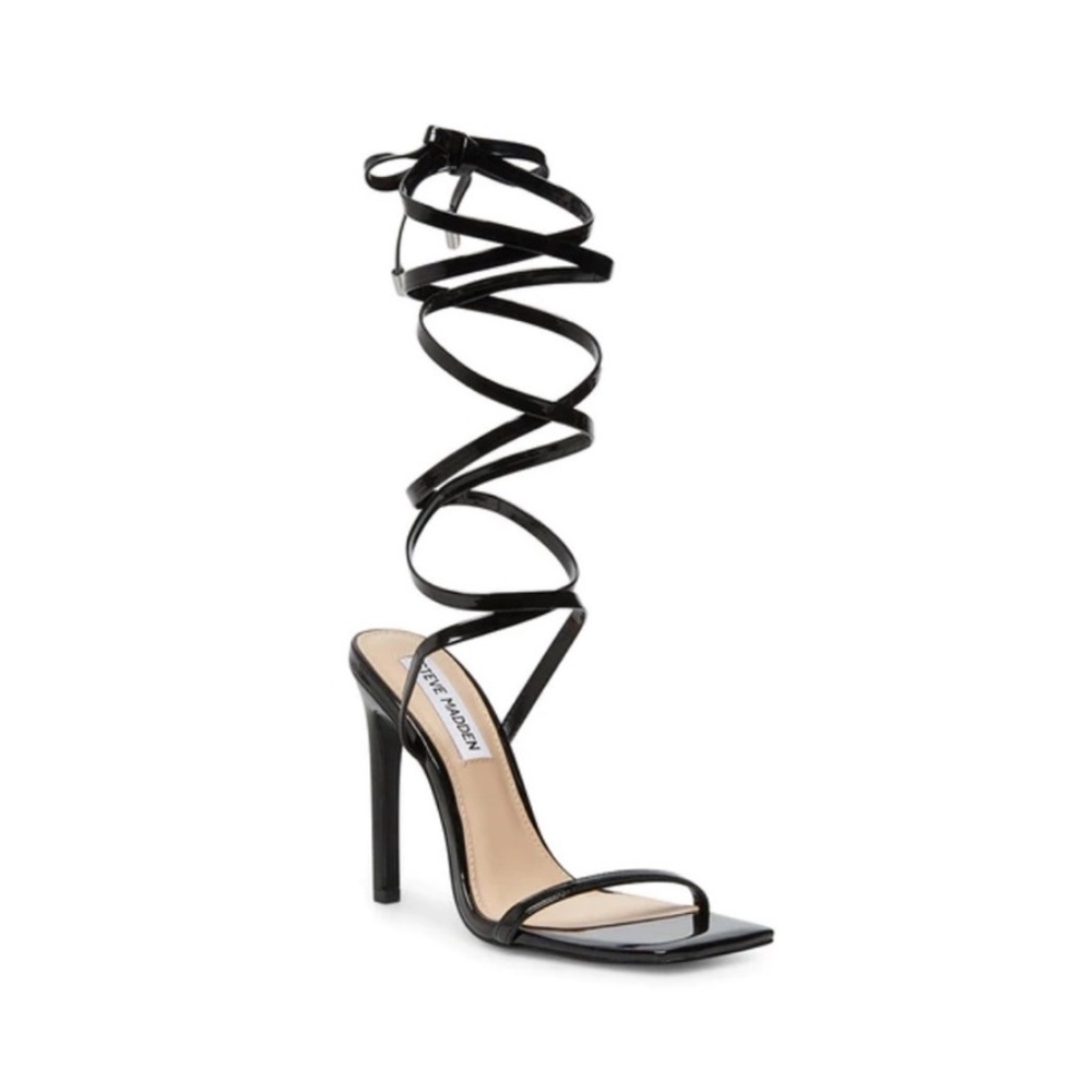 Steve Madden Black Lace Up Square Toe Shoes
